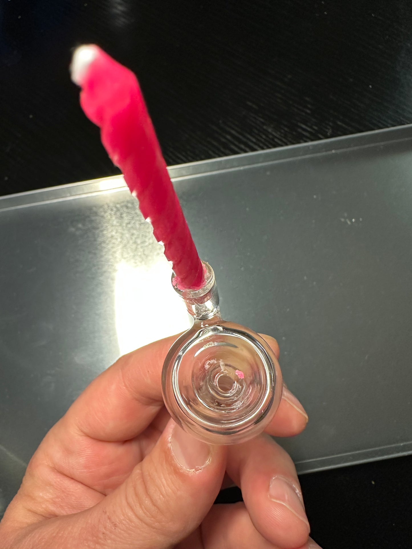 14 ML Candle 🕯️ holder Birthday Bowl , designed by earthsmokesalot2, bowl comes with pink & blue candle!